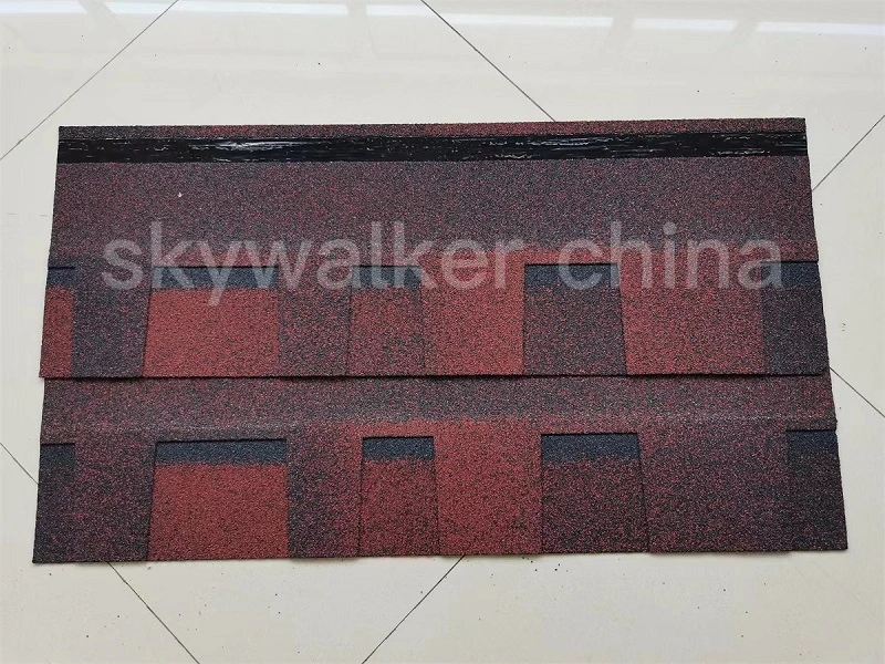 Spanish Red Grey Black Mosaic Asphalt Roofing Shingles